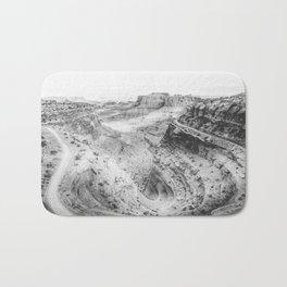 CANYONLANDS II / Utah Desert Bath Mat | Adventure, Black And White, Photo, Rockformation, Nature, Digital, Travel, Wanderlust, Spring, Minimal 