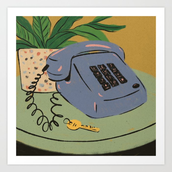 Phone and Key Art Print