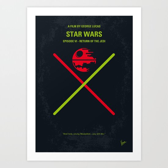 No156 My STAR Episode VI Return of the Jedi WARS minimal movie poster Art Print