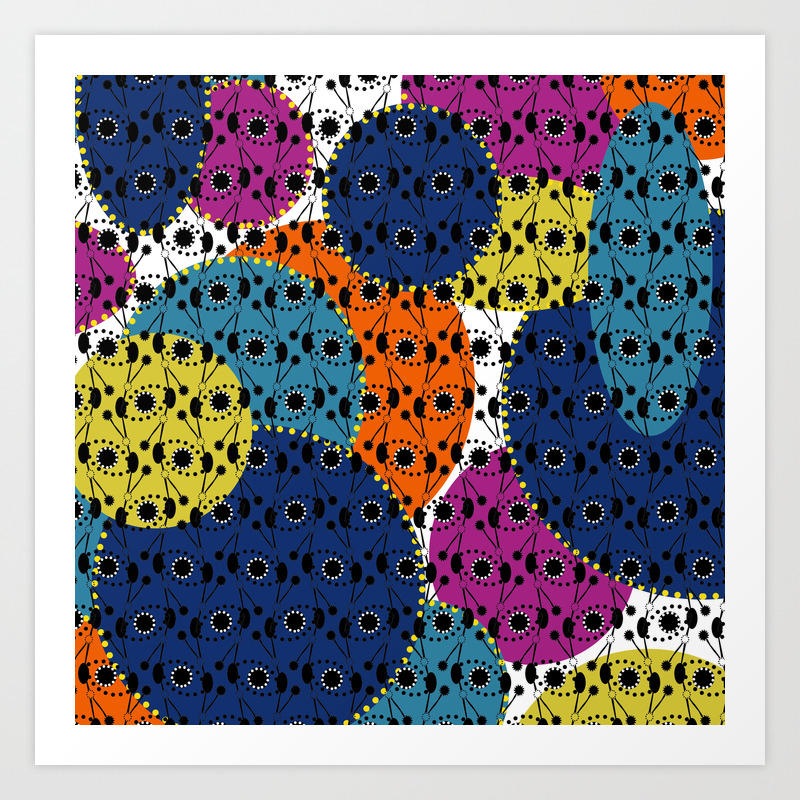 Ethnic Style Pattern Wax Geometric Abstract Shapes Colorful