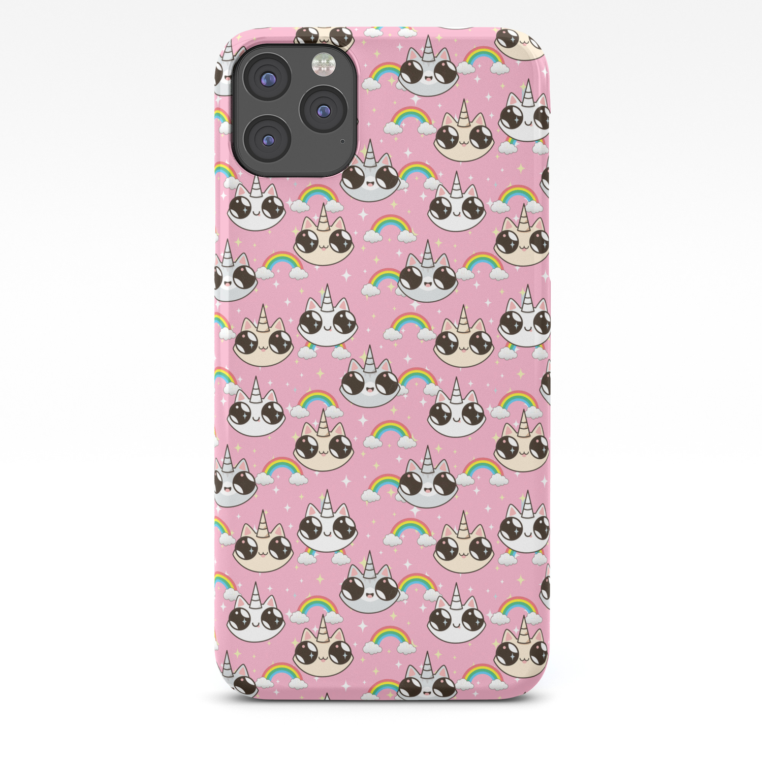 Cats Unicorns And A Rainbow Unicorn Cats On A Pink Background