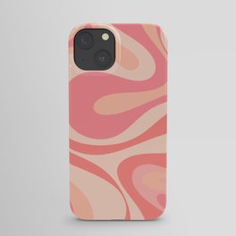 Mod Swirl Retro Abstract Pattern in Pink and Blush iPhone Case
