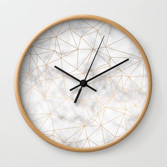 Marble Gold Geometric Texture Wall Clock