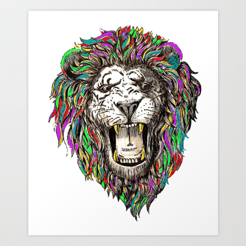 Abstract Lion Art Print By Jakekafka Society6