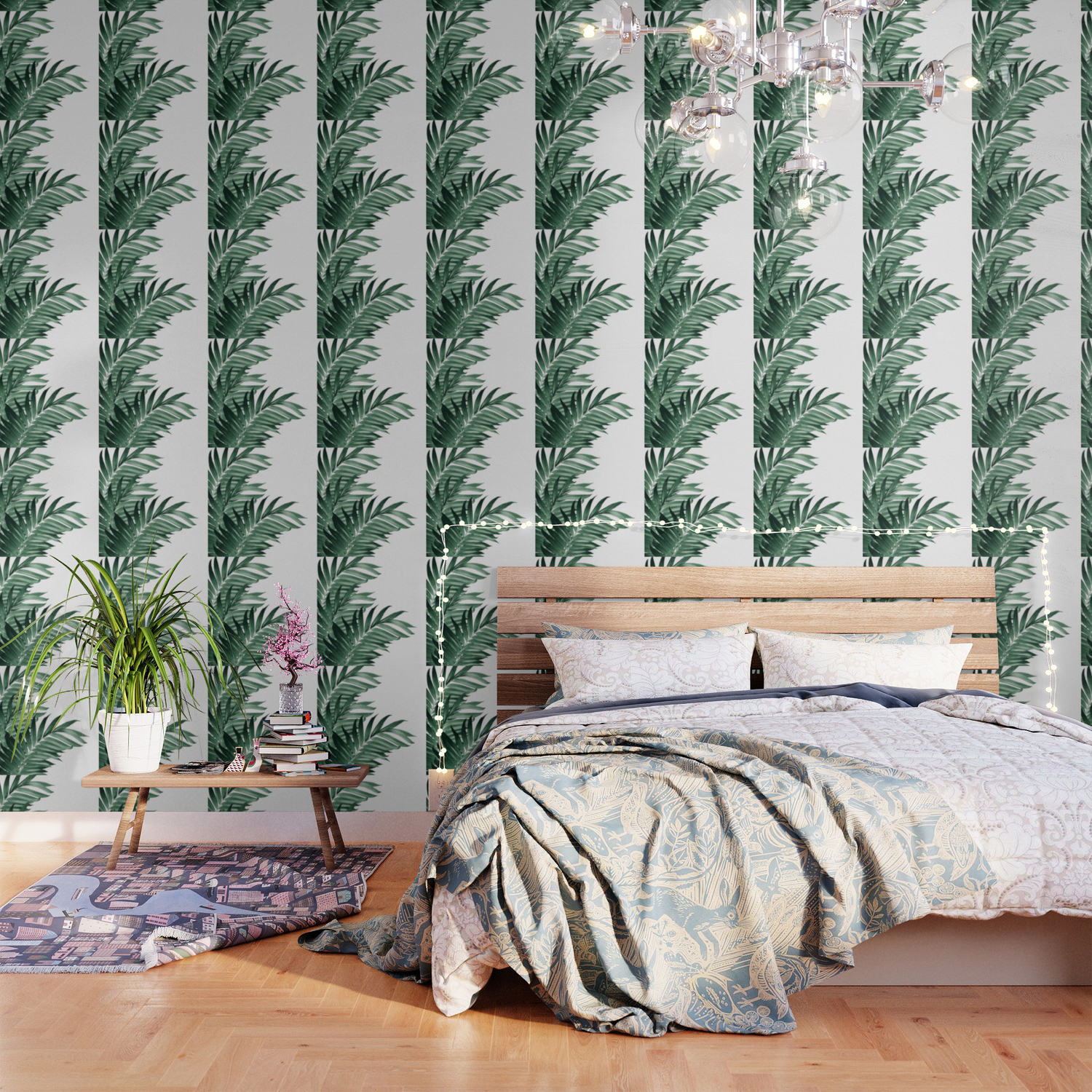 Palm Leaves Tropical Green Vibes 3 Tropical Decor Art Society6 Wallpaper By Anitabellajantzart Society6