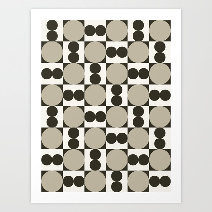 Mid century absctract geometric pattern No. 1 Art Print