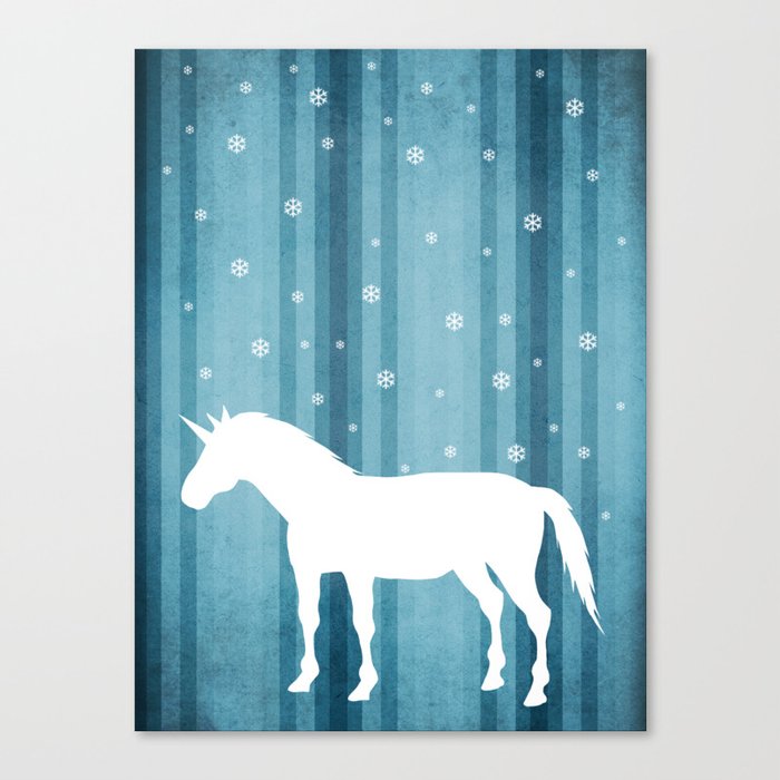 Winter Falls Unicorn Canvas Print