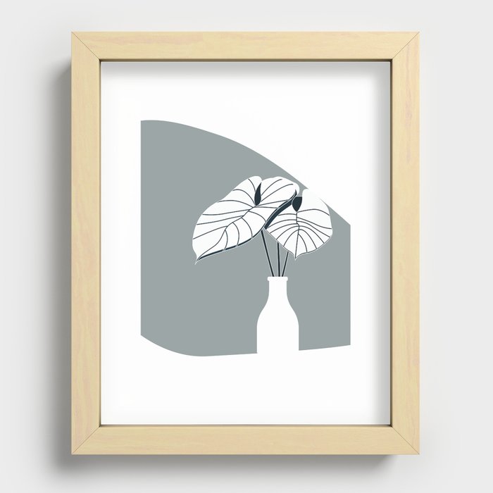 Abstract Plant In Vase 1 Recessed Framed Print