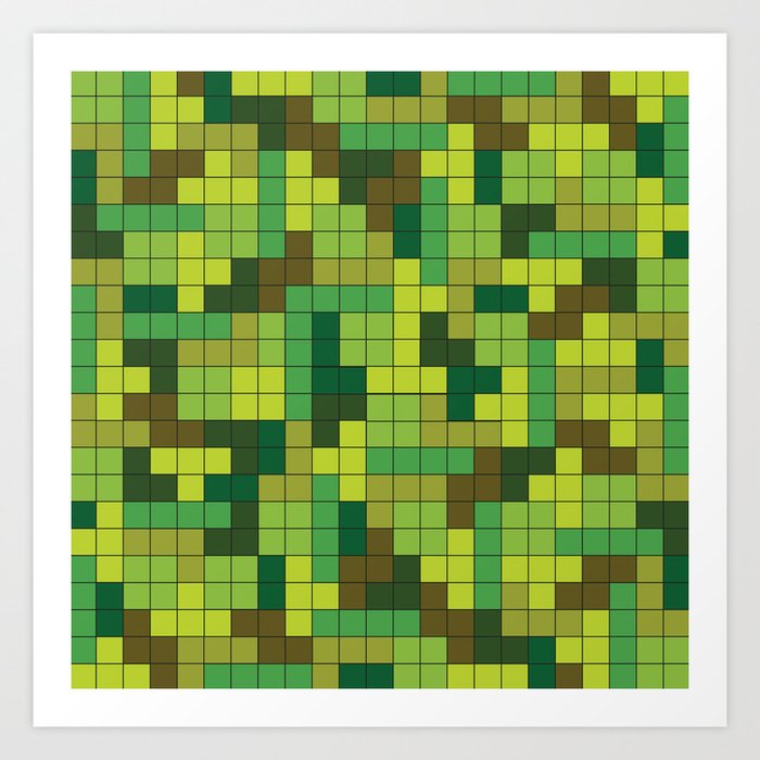 Tetris Camouflage Forest Art Print