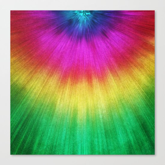 Colorful Starburst Tie Dye Canvas Print