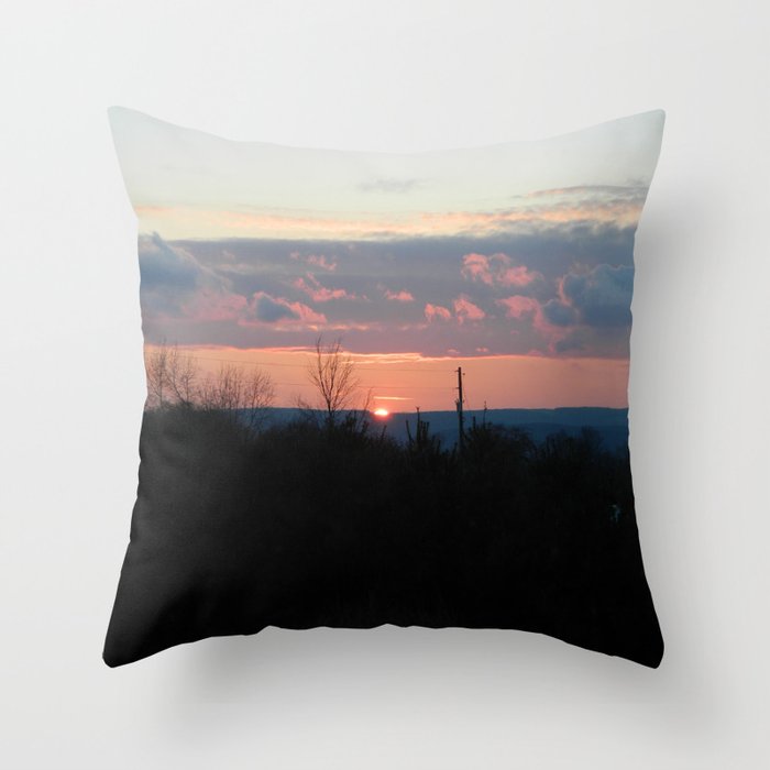 Colorful Upstate Sunset Photograph Throw Pillow