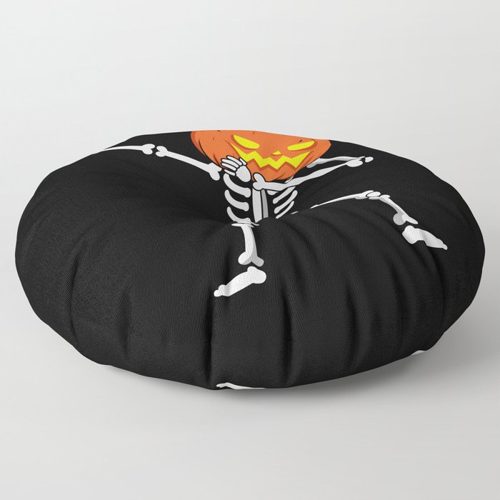 Dabbing Skeleton Pumpkin Halloween Floor Pillow