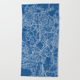 Kuala Lumpur City Map of Malaysia - Blueprint Beach Towel