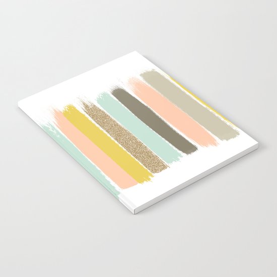 Madison - Brushstroke art print in modern colors bright and happy gifts for trendy girls Notebook