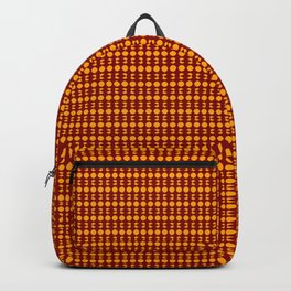 Pattern with small octagons. Maroon and Orange color. Backpack