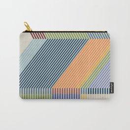 Linear Bauhaus Pattern 2 Carry-All Pouch | Stripes, Inspired, Minimal, Architectural, Retro, Geometry, Directional, 3D Effect, Bauhaus, Beach 