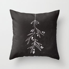 Chalkboard Art - Mistletoe Throw Pillow