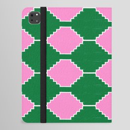 Colorful Pink + Green Ethnic Kilim Pattern iPad Folio Case