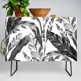 Tropical Leaves Black & White Credenza