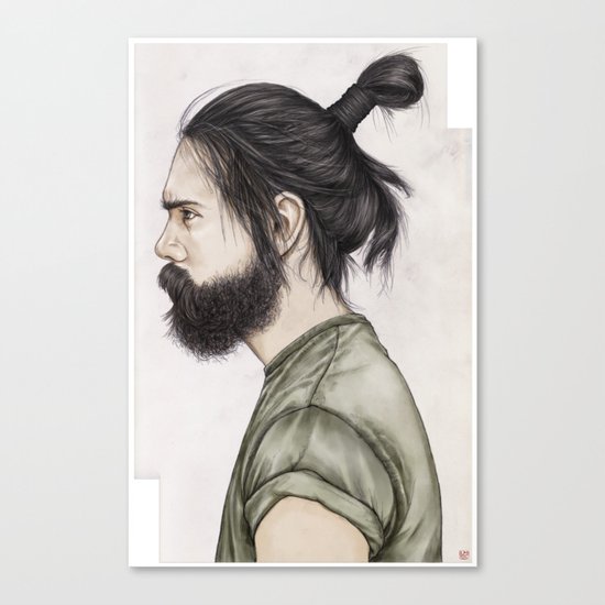 Beard & Top Knot Canvas Print