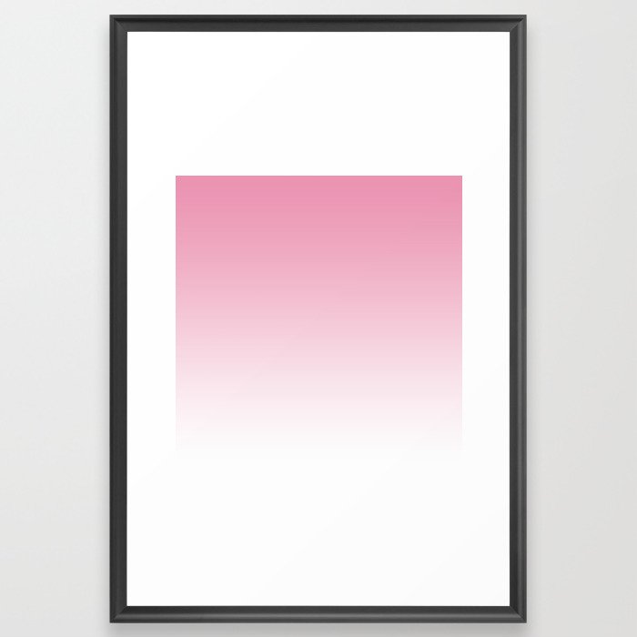 Aria Pink and White Gradient Framed Art Print