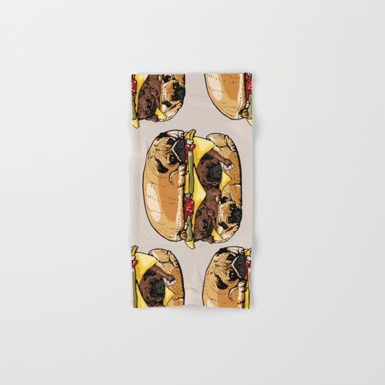 Pugs Burger Hand & Bath Towel