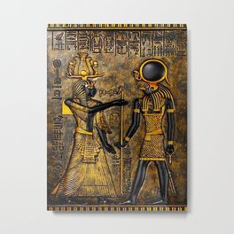 Egyptian Gods Metal Print | Surrealism, Impressionism, Vintage, Ra, Magick, Pyramid, Goddess, Egyptian, Painting, 3D 