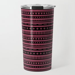 Black and Pink Shape Horizontal Stripe Pattern - Diamond Vogel 2022 Popular Colour Obsession 1130 Travel Mug