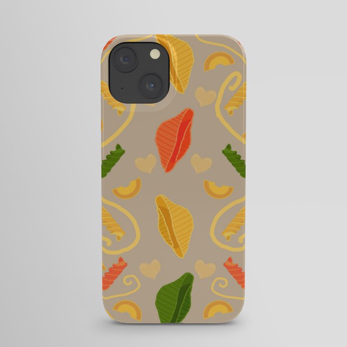I Love Tri-Color Pasta Pattern iPhone Case