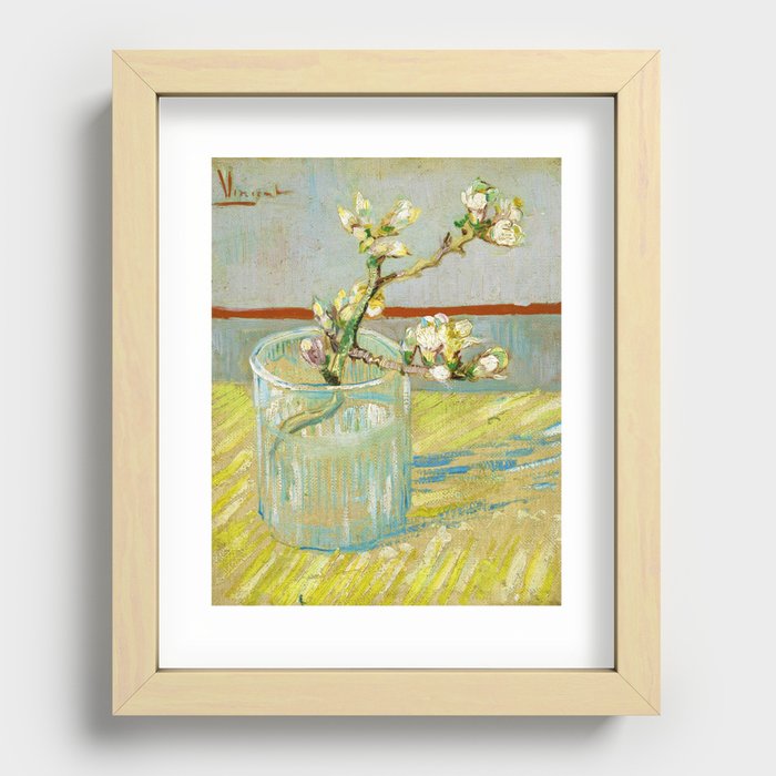 Vincent van Gogh "Sprig of Flowering Almond in a Glass" Recessed Framed Print