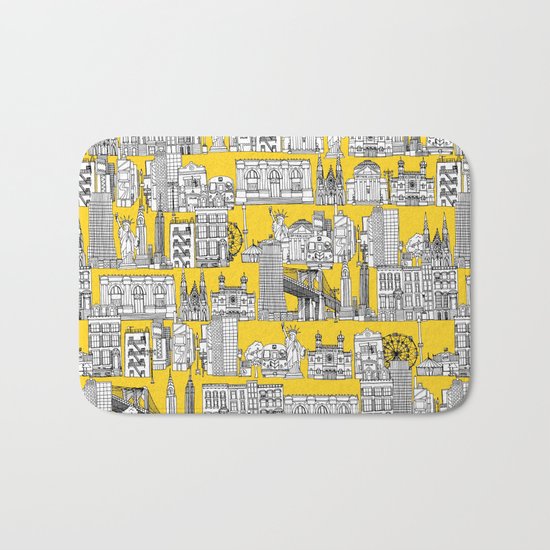 New York yellow Bath Mat