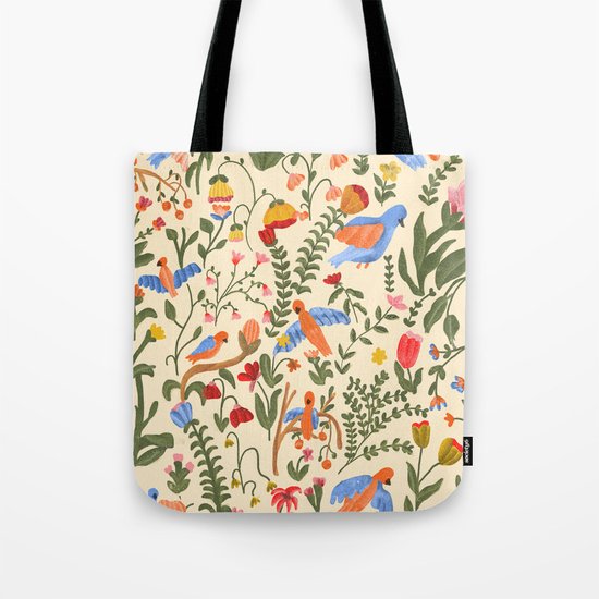 Tropical Garden Pattern Tote Bag