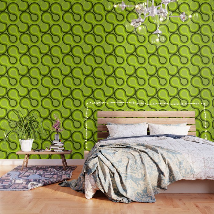 Pattern green waves Wallpaper