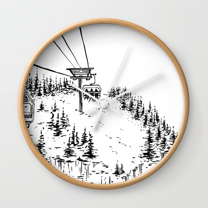 Ski Lift Wall Clock