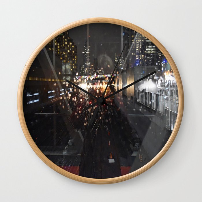 Landscape | Night Urban Reflection | Cityscape | Toronto Life Wall Clock