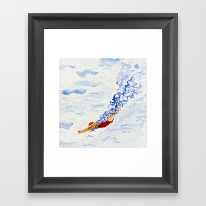Swimmer - diving Framed Art Print
