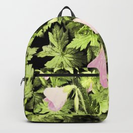 Pink Geranium Flowers in I- Art and Old  Backpack