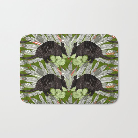 native armadillos green Bath Mat