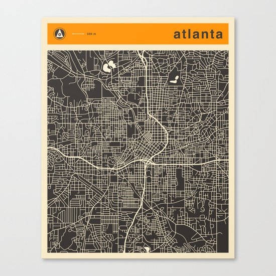 ATLANTA MAP Canvas Print