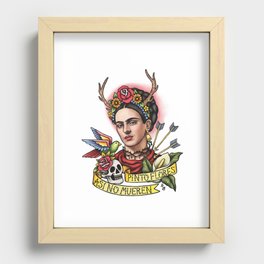 Frida Viva La Vida Tattoo Style Friducha Recessed Framed Print