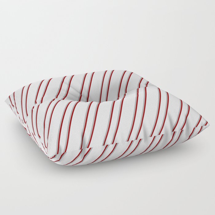 Lavender, Dark Grey, and Dark Red Colored Lines Pattern Floor Pillow