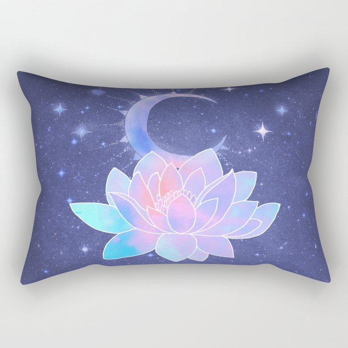 moon lotus flower Rectangular Pillow