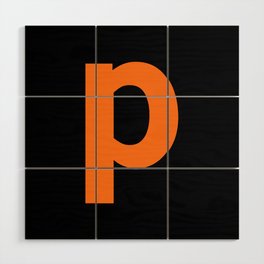 letter P (Orange & Black) Wood Wall Art