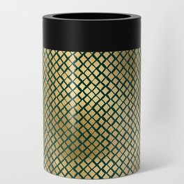 Gold Green Elegant Pattern Can Cooler