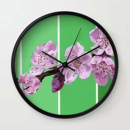 Cherry Blossoms on Greens Wall Clock | Bloom, Tree, Cherryblossoms, Nature, Painting, Japanese, Acrylic, Park, Sakura, Plant 