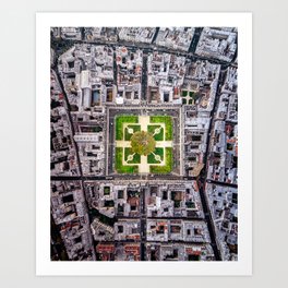 A square garden in Paris Art Print