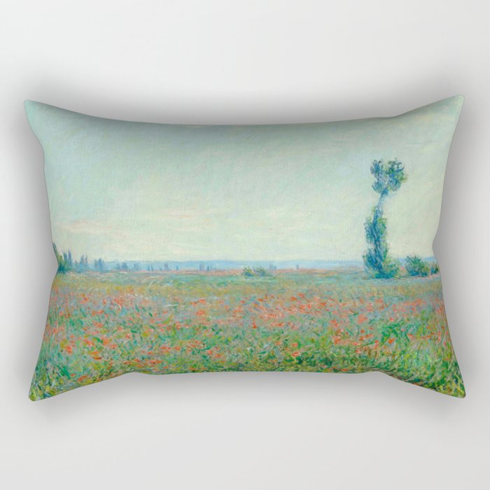 Claude Monet " Poppy Field , 1881 Rectangular Pillow