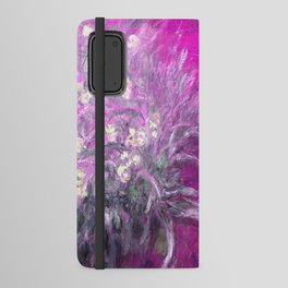 The Path through the Irises floral iris landscape painting by Claude Monet in alternate lavender pink Android Wallet Case