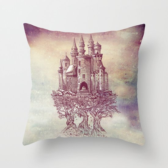 Castle in the Trees Throw Pillow