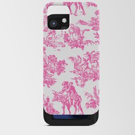 Fuschia Pink Toile de Jouy iPhone Card Case